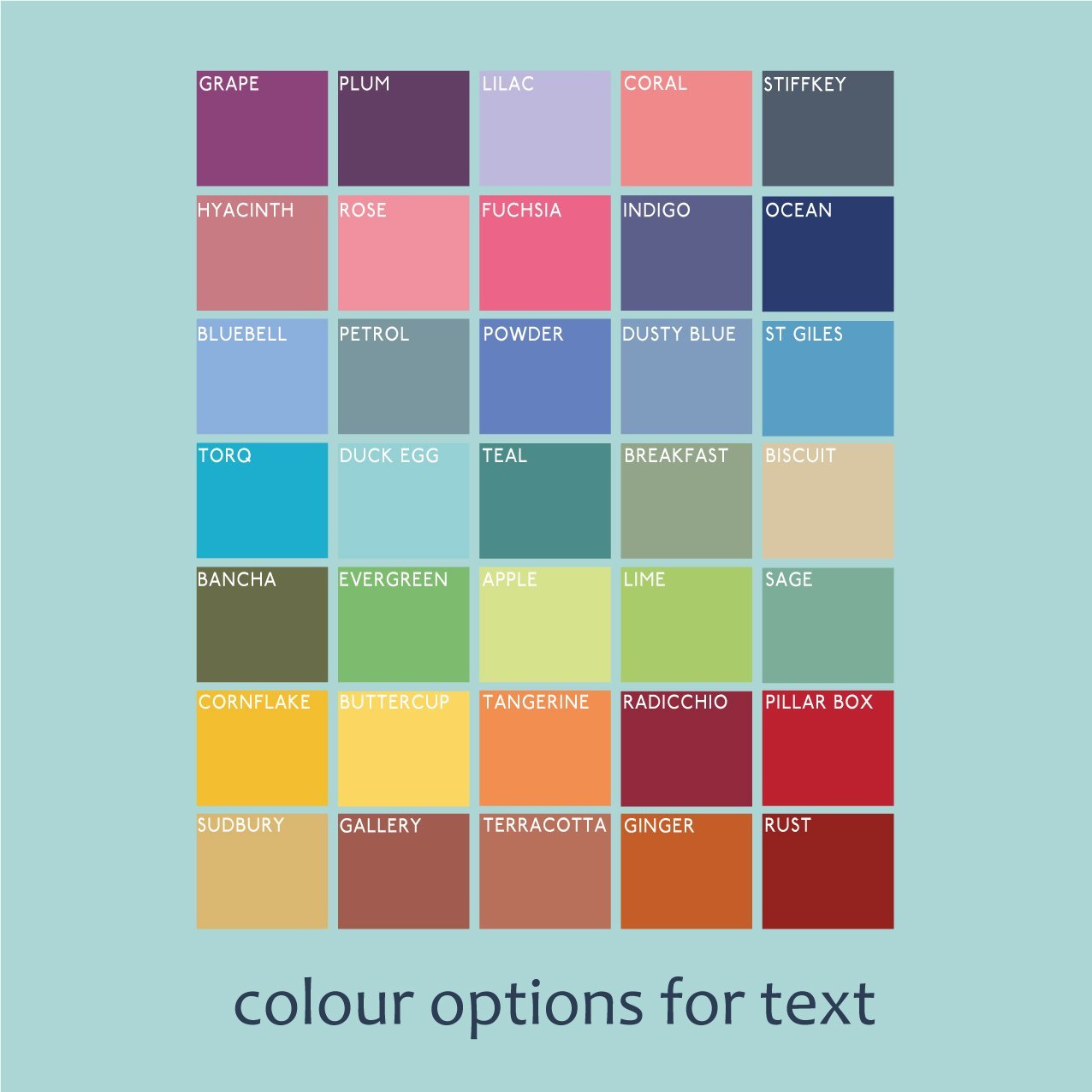 Colour Swatch for text for Photographic Statement Art Print-Betsy Benn