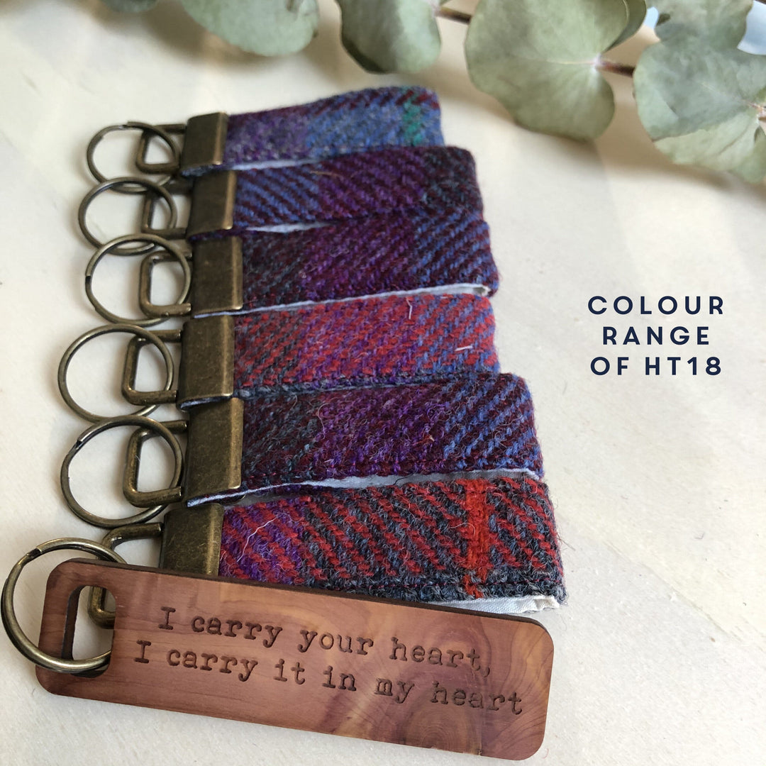 Keyring - Harris Tweed Personalised Message Keyring-Keyring-Betsy Benn