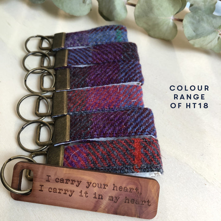 Keyring - Harris Tweed Personalised Message Keyring-Keyring-Betsy Benn