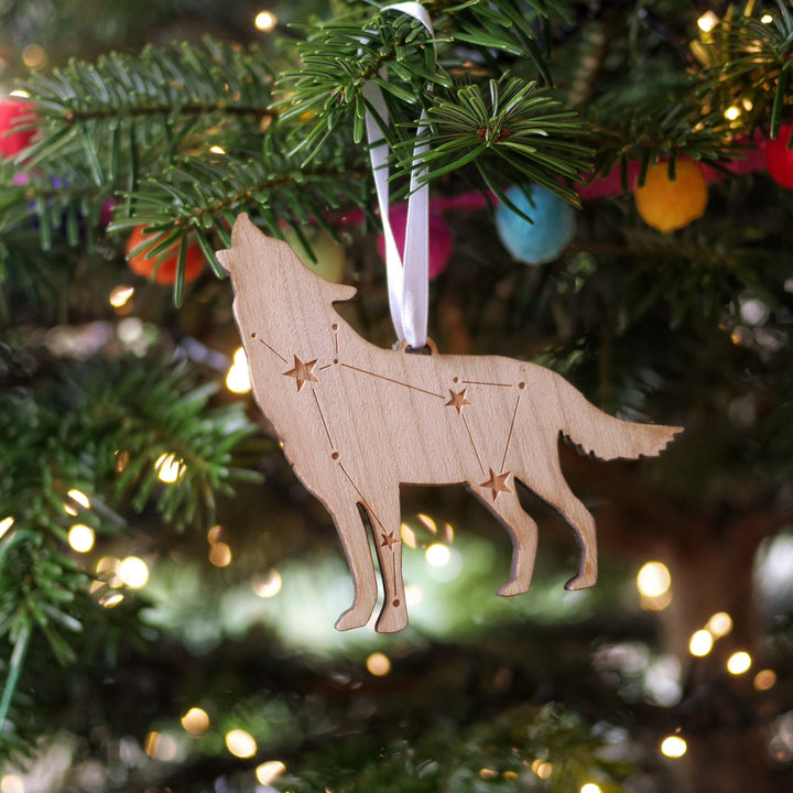 Lupus Wolf Constellation Wooden Christmas Decoration