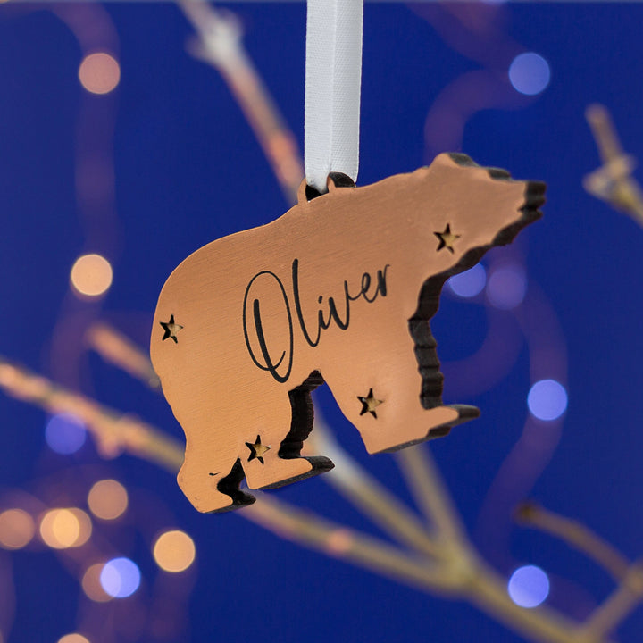 Copper Polar Bear Christmas Tree Ornament-Betsy Benn