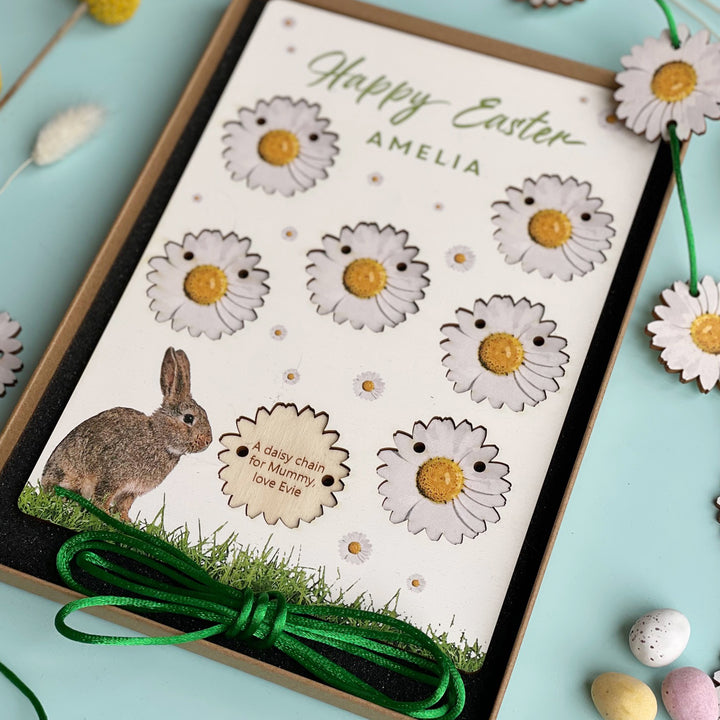 Personalised Wooden Easter Card & Mini Bunting