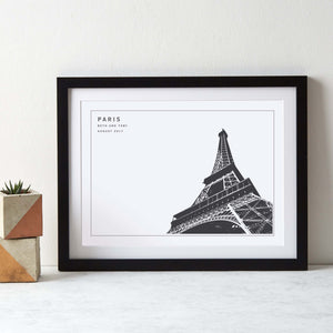 Eiffel Tower Monochrome Paris Art  Print - Betsy Benn