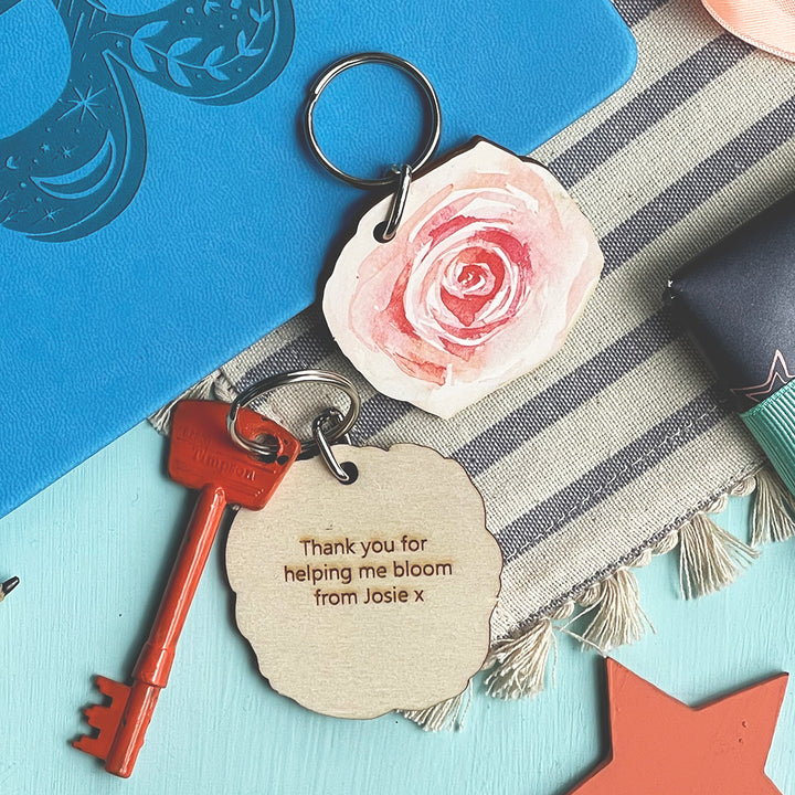 Personalised Flower Keyring