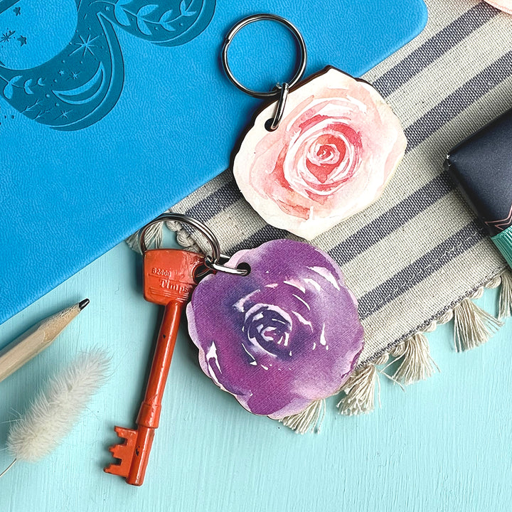Personalised Flower Keyring