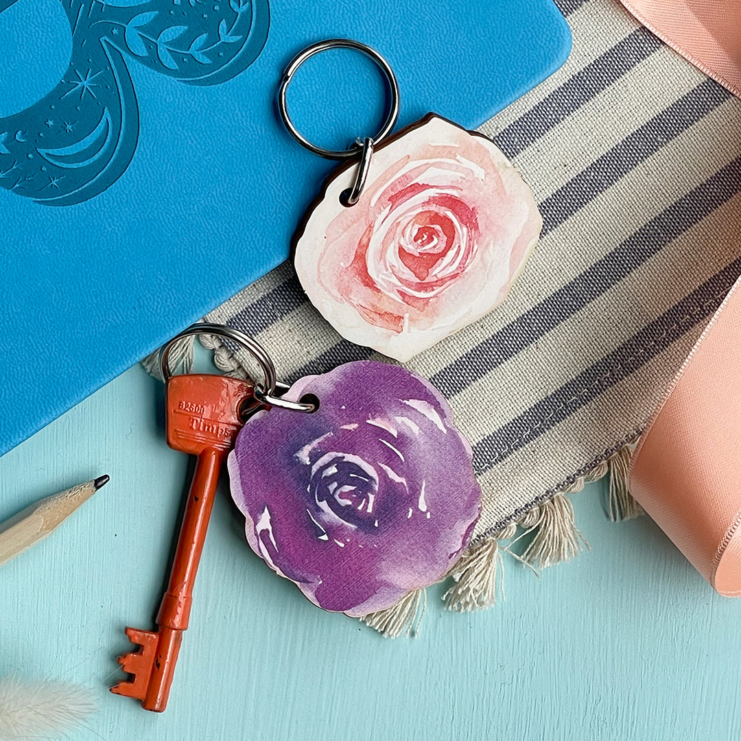 Personalised Flower Keyring