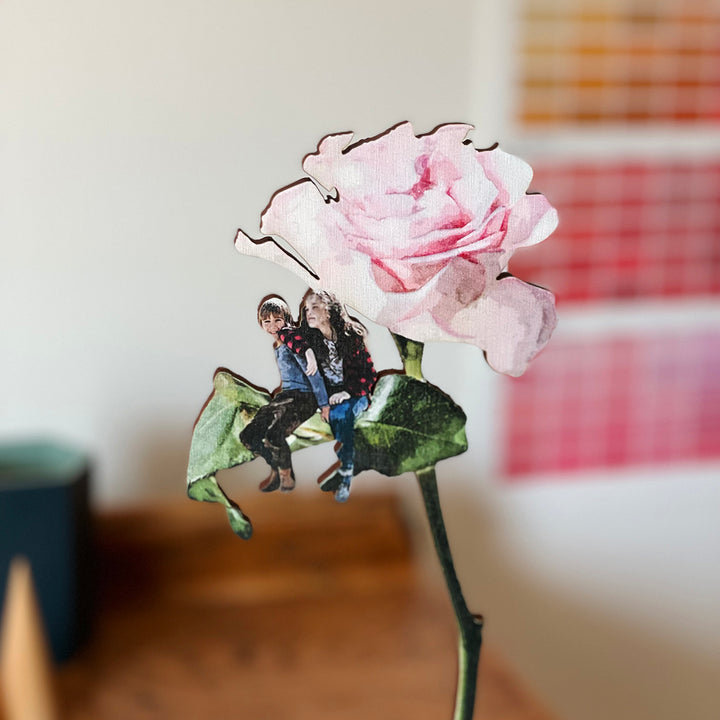 Personalised Wooden Flower Gift