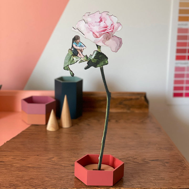 Personalised Wooden Flower Gift
