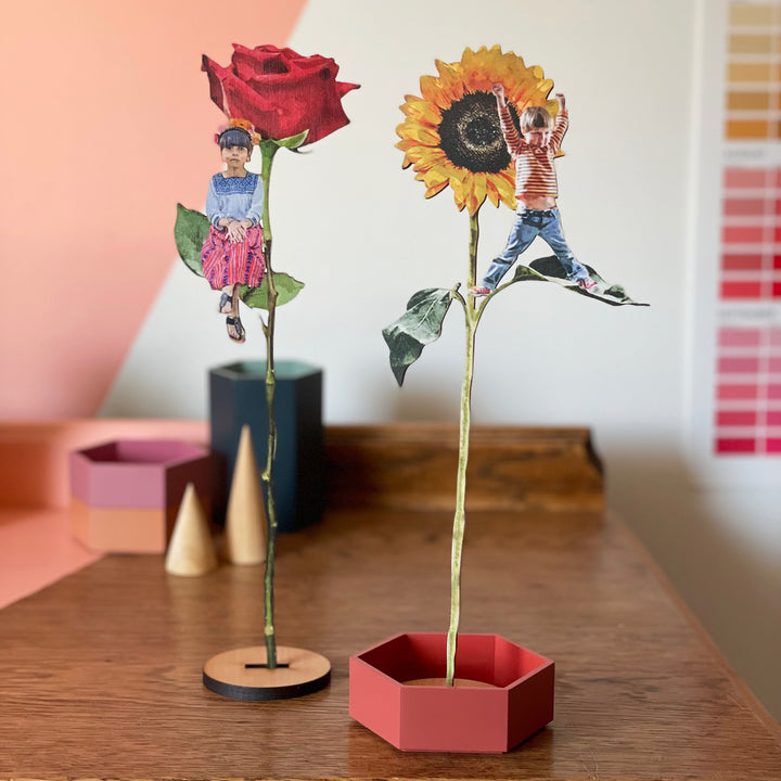 Personalised Wooden Flower Gift