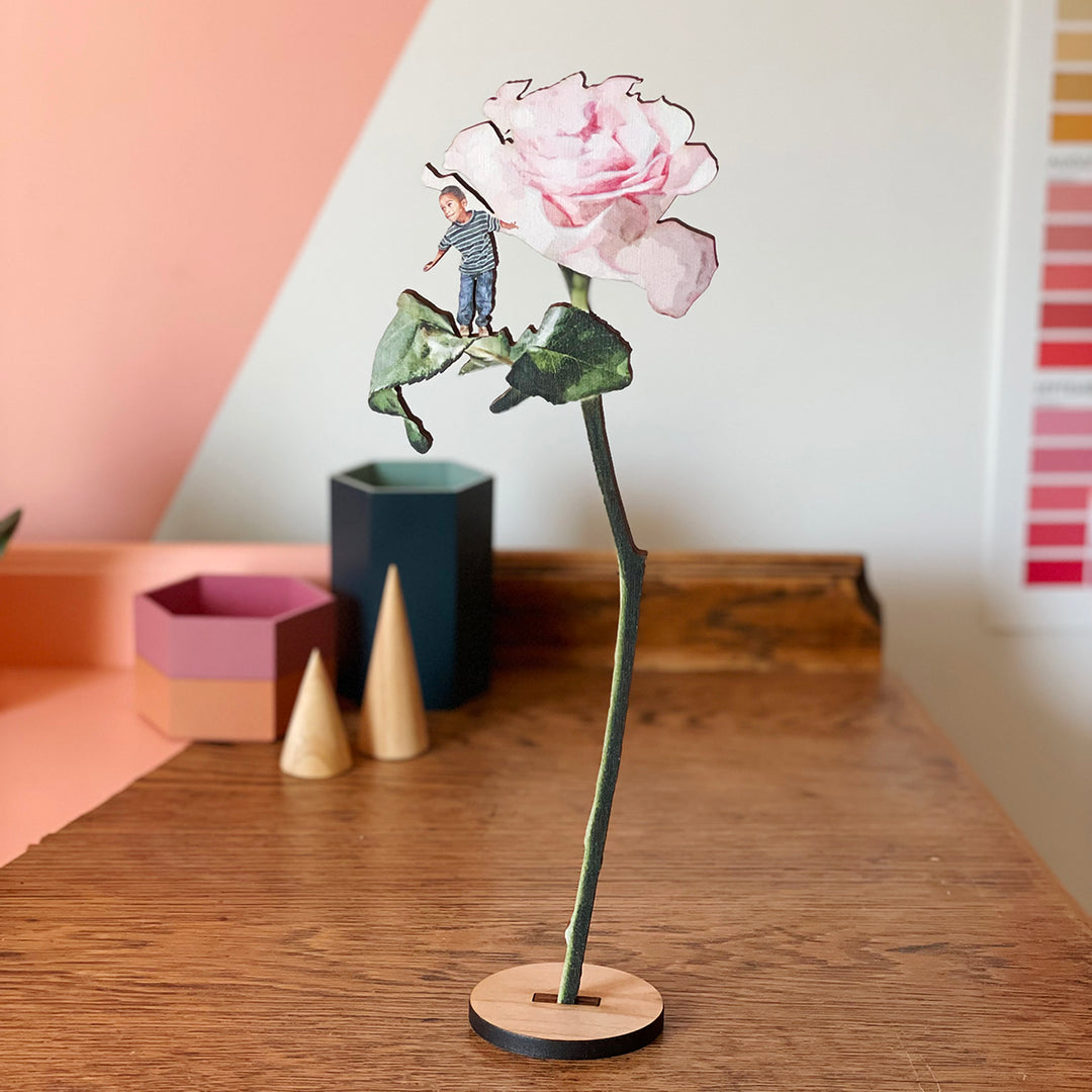 Personalised Wooden Flower Gift