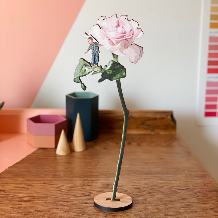 Personalised Wooden Flower Gift