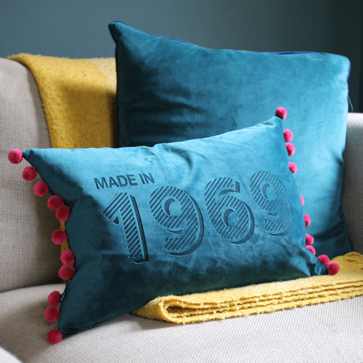 Personalised Made In Year Velvet Cushion