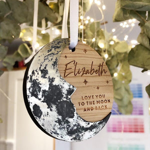 Love You to The Moon Hanging Ornament  Delivery - Betsy Benn