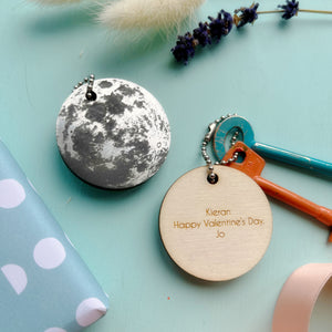 Full Moon Personalised Keyring or Bag Tag