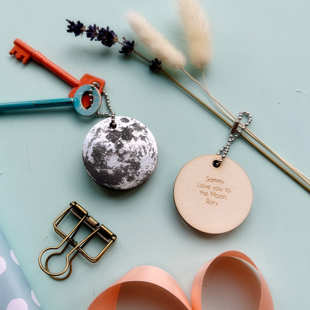 Full Moon Personalised Keyring or Bag Tag