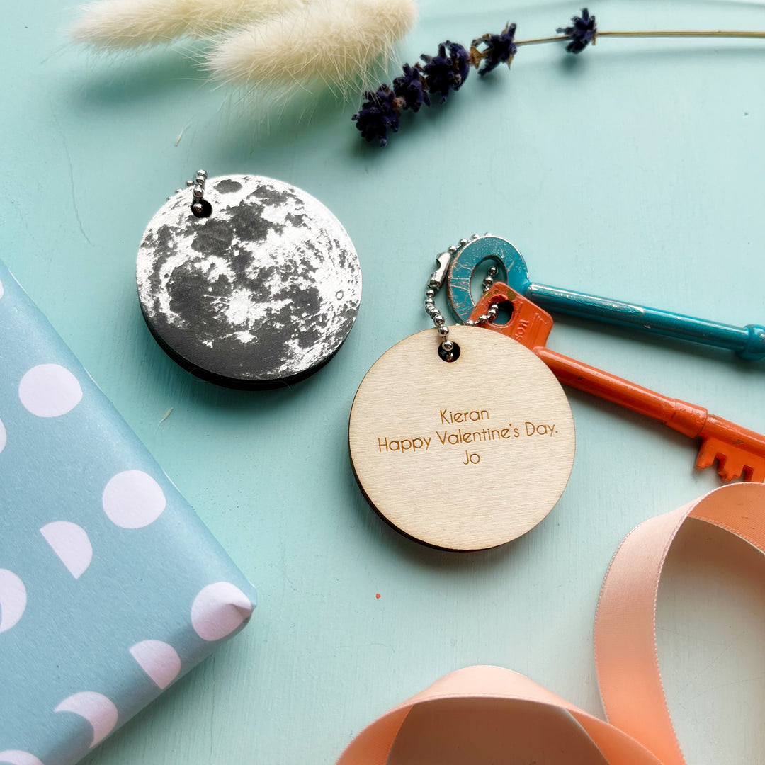 Full Moon Personalised Keyring or Bag Tag
