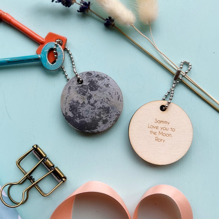 Full Moon Personalised Keyring or Bag Tag