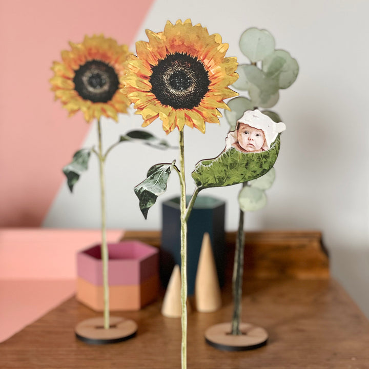 Personalised Newborn Wooden Flower Gift