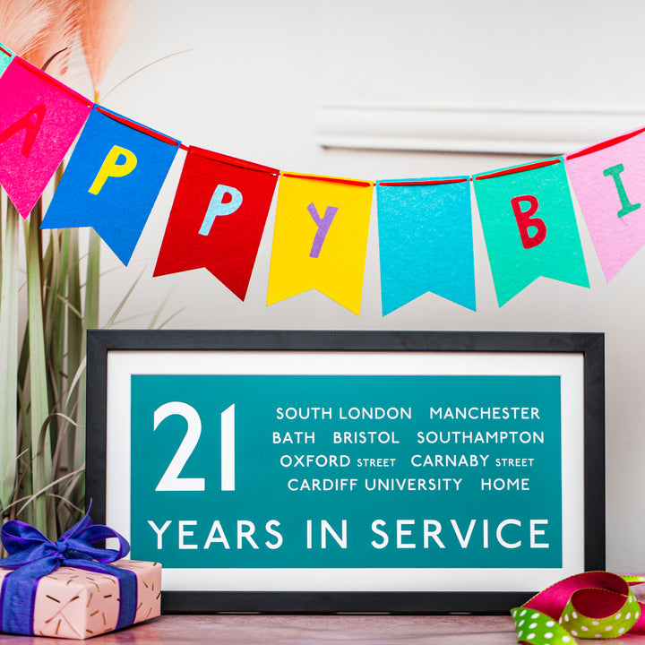 Personalised 21st Birthday Destination Print