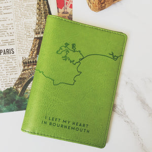 Apple green coastline passport wallet