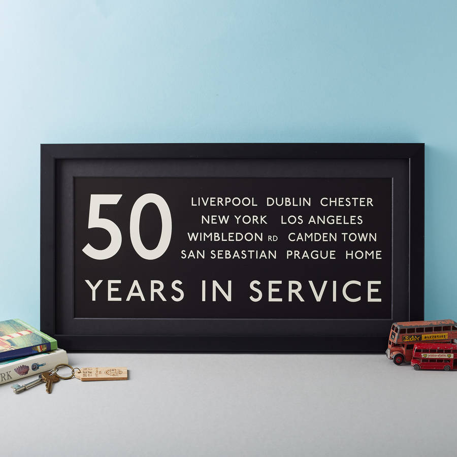 Personalised 50th Birthday Bus Blind Print