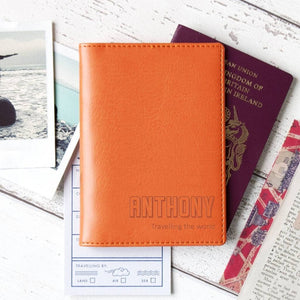 Orange pumpkin adventure passport wallet