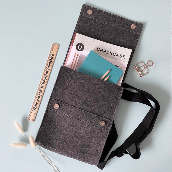 Recycled Felt Messenger Bag - can be personalised - Super Seconds