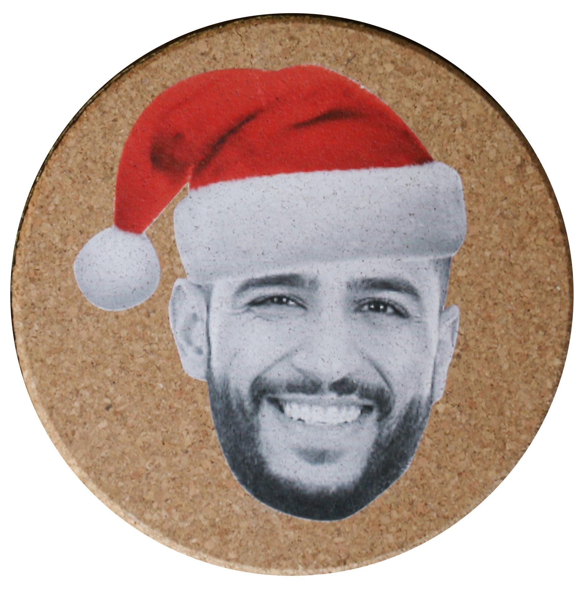 Pair Of Santa Hat Personalised Cork Christmas Placemats