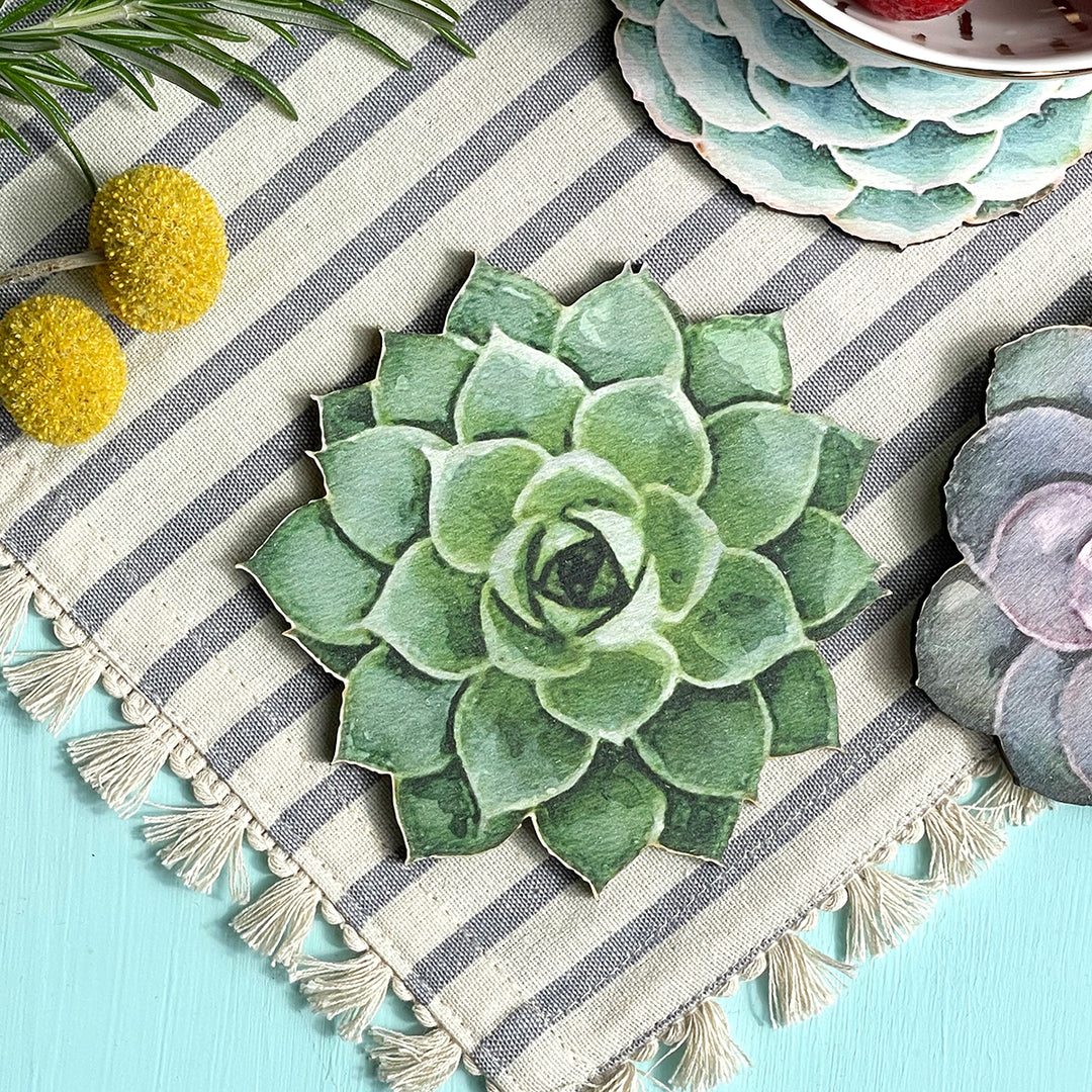 Personalised Succulent Coaster Teacher Gift