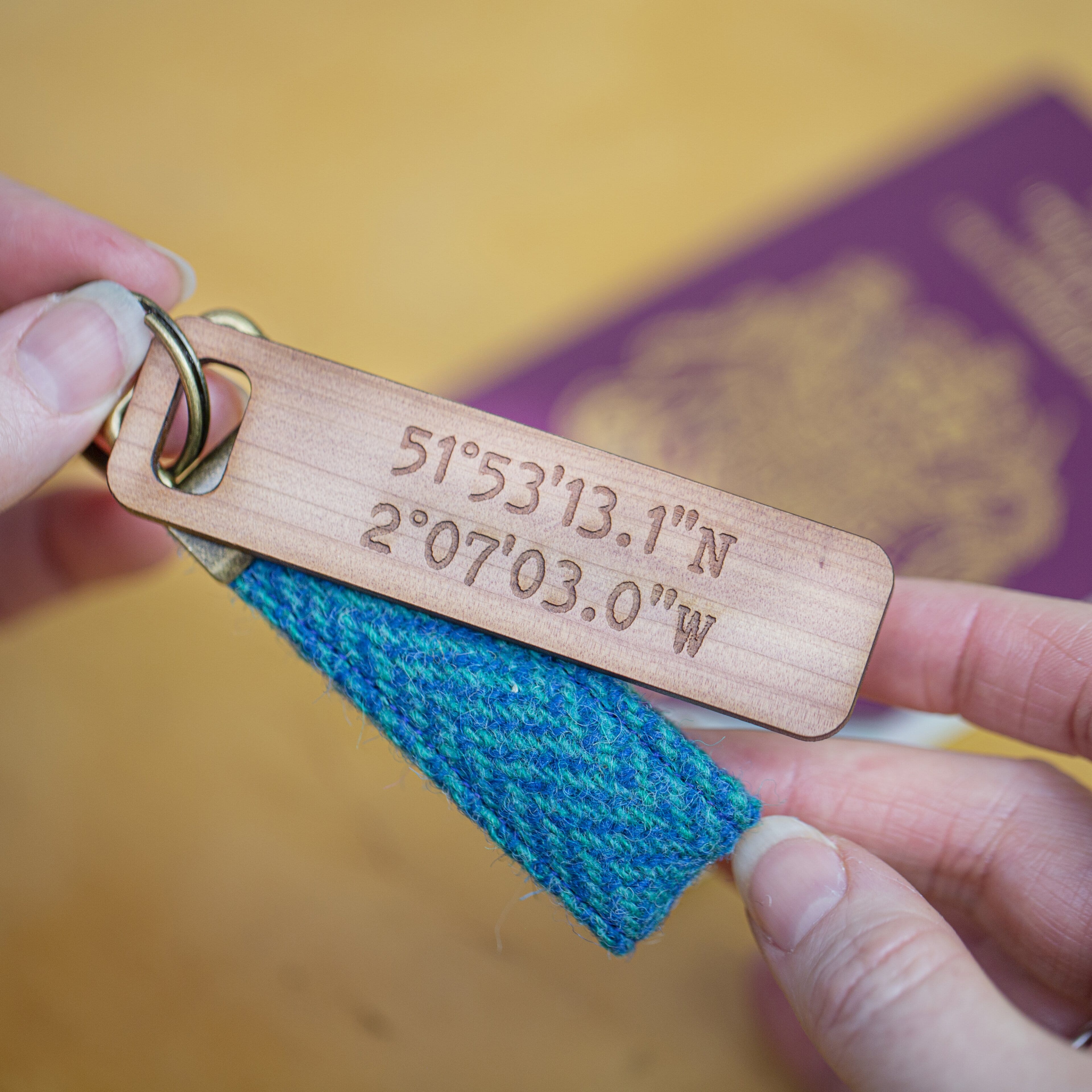 Coordinates keychain sales
