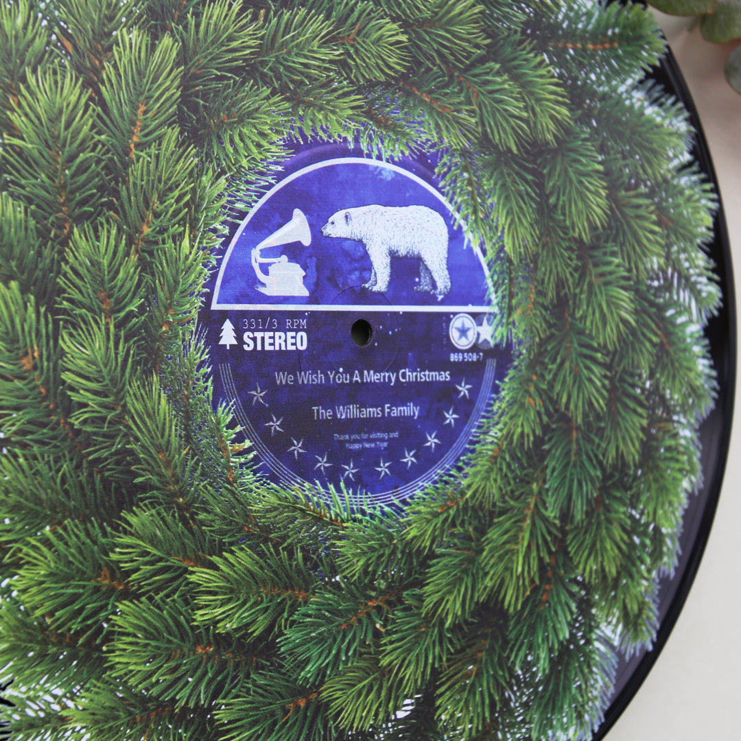Personalised Vinyl Record Christmas Wreath-Betsy Benn