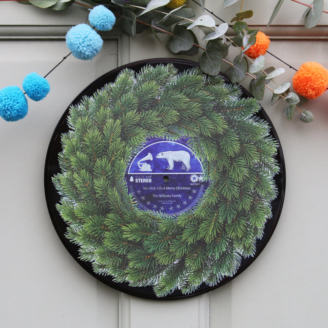 Personalised Vinyl Record Christmas Wreath-Betsy Benn