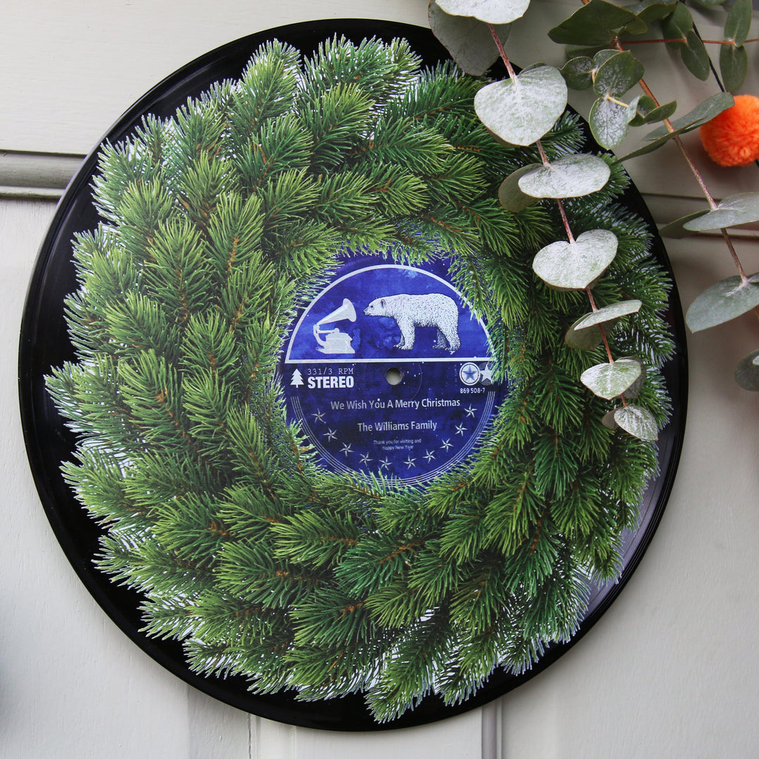 Personalised Vinyl Record Christmas Wreath-Betsy Benn
