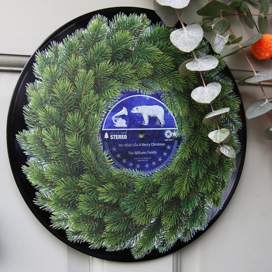 Personalised Vinyl Record Christmas Wreath-Betsy Benn