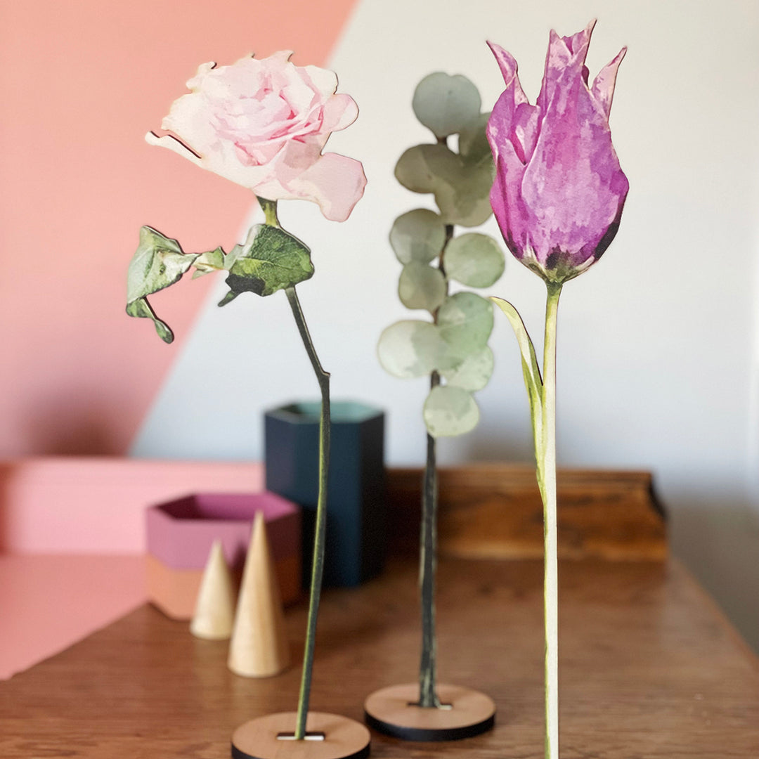 Personalised Wooden Flower Gift