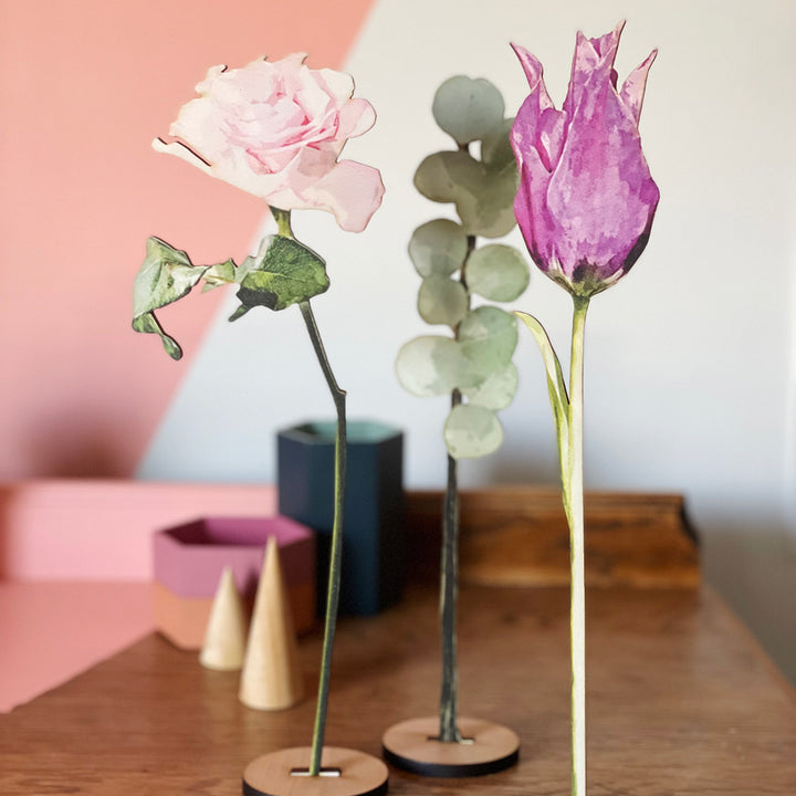 Personalised Wooden Flower Gift
